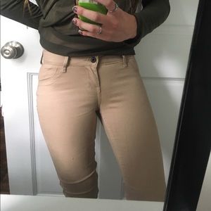 Beige skinny Jeggings. Never worn
